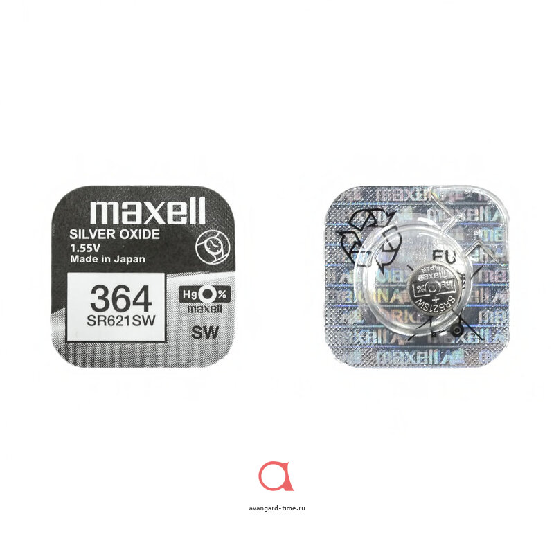    MAXELL SR-621SW (364) 1PC 0% Hg    